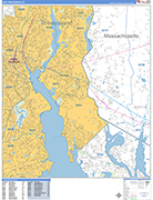 East Providence  Wall Map Basic Style
